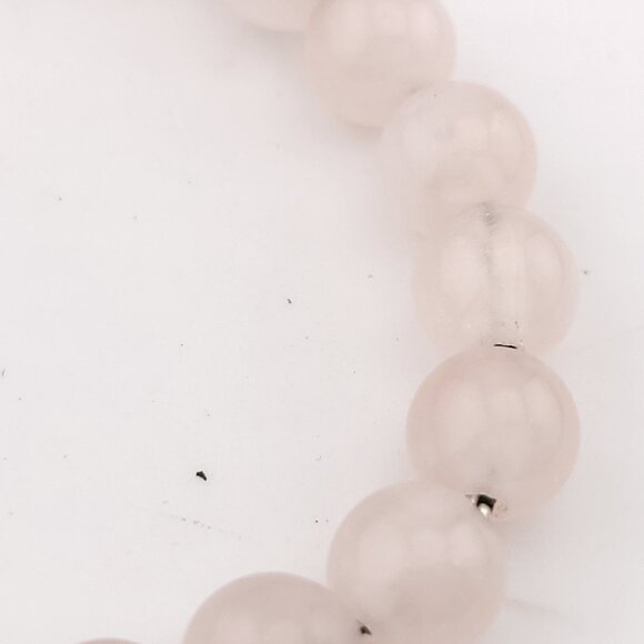 David Yurman Sterling Silver 8mm Rose Quartz Spiritual Bead Beaded Pull Bracelet - Picture 5 of 10